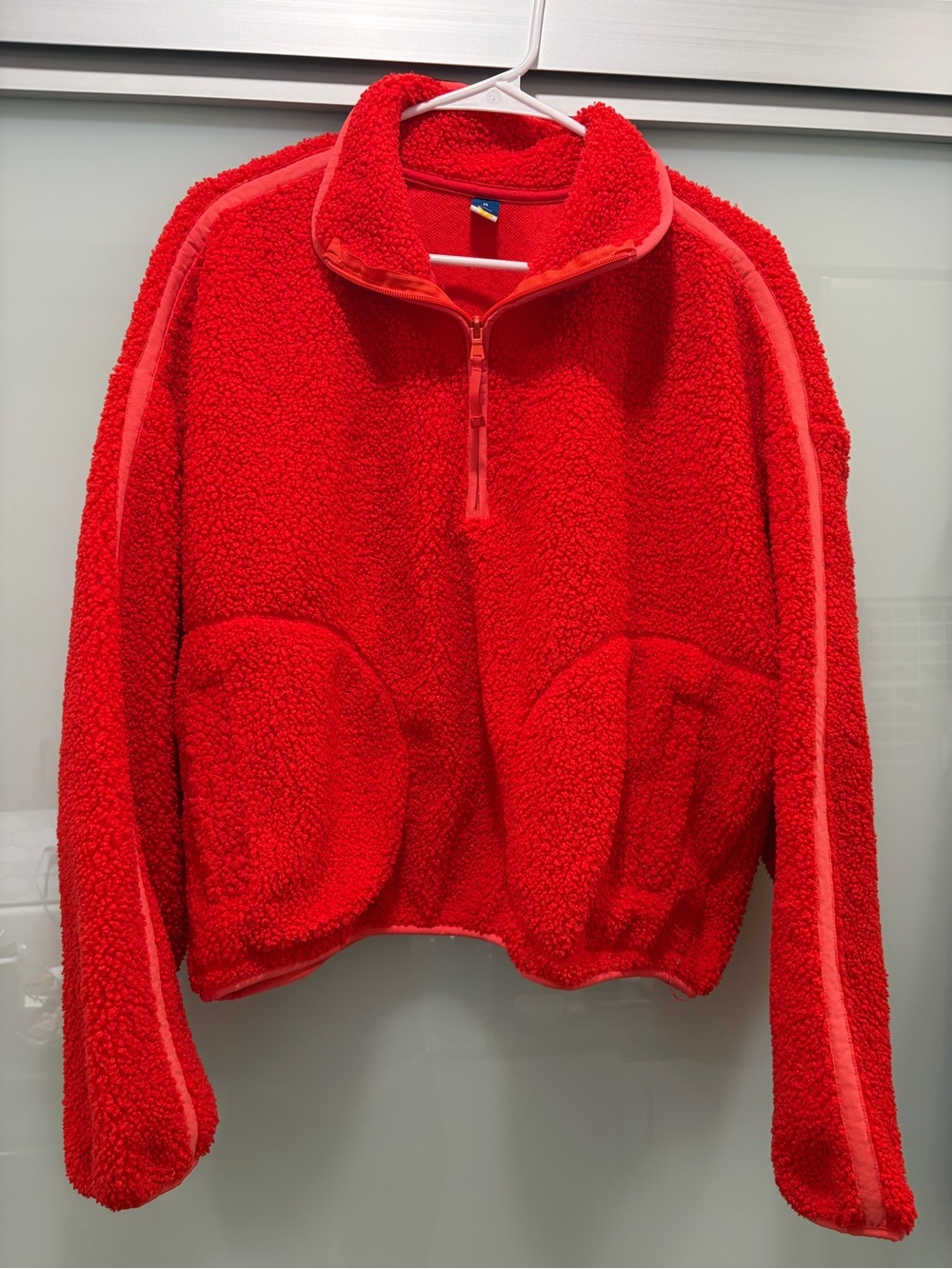 Old Navy Red Teddy Jacket Half-Zip